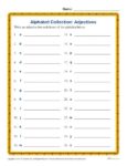 Write an Adjective for Every Letter of the Alphabet Activity