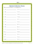 Write a Noun for Every Letter of the Alphabet Activity