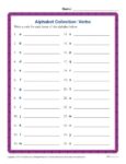 Write a Verb for Each Letter of the Alphabet Activity
