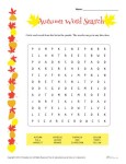 Autumn Word Search Activity