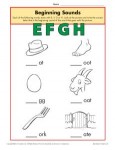 Beginning Sounds Worksheet Practice Activity - efgh