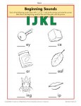 Beginning Sounds Worksheet Practice Activity - ijkl