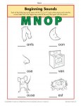 Beginning Sounds Worksheet Practice Activity - mnop