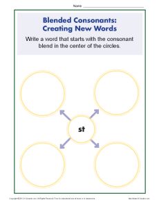 Blended Consonants Worksheet - Creating New Words with ST