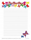 Butterfiles Lined Writing Paper