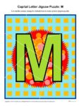 Preschool Alphabet Activity - Printable Capital Letter M Jigsaw Puzzle