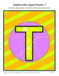 Preschool Alphabet Activity - Printable Capital Letter T Jigsaw Puzzle