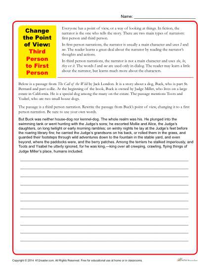 Changing the Point of View Activity - Third Person to First Person