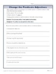 Change the Predicate Adjectives | Grammar Worksheets