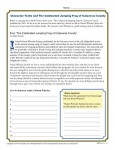 Free, Printable Character Traits Worksheet - The Celebrated Jumping Frog of Calaveras County
