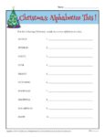 Christmas Alphabetize This Activity Worksheet