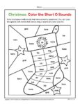 Christmas Activity Worksheet - Color the Short O Sounds