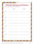 Christmas Synonyms and Antonyms Activity Worksheet