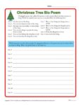 Christmas Tree Bio Poem Activity Worksheet