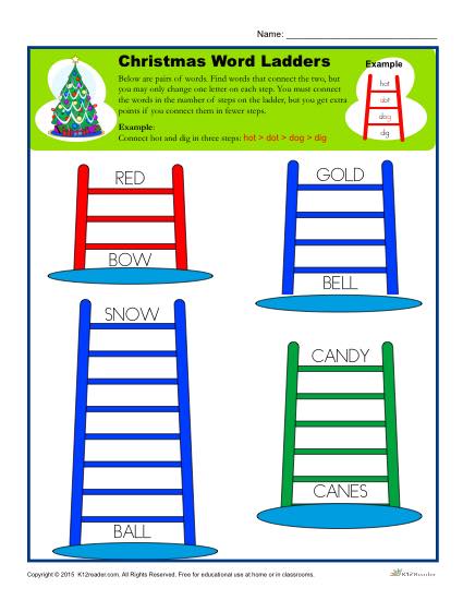 Christmas Word Ladder Activity