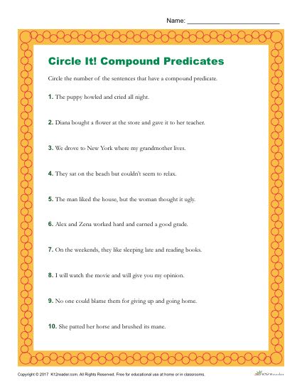 Which of the Following Sentences Have a Compound Predicate?