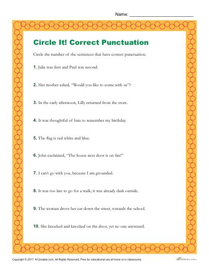 Which of the Following Sentences use Correct Punctuation?