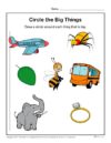 Preschool Worksheet Activity - Circle the Big Things!