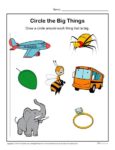 Preschool Worksheet Activity - Circle the Big Things!