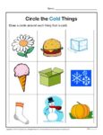 Preschool Worksheet Activity - Circle the Cold Things!