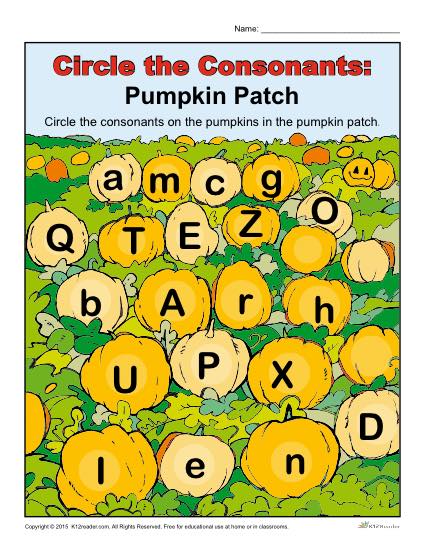 Circle the Consonants - Printable Halloween Activity for Students
