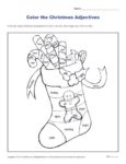 Color the Christmas Adjectives | Coloring Sheets