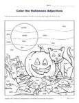 Color the Halloween Adjectives | Coloring Sheets