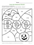 Color the Halloween Words - Printable Activity