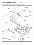 Color the Nouns - Fun Kite Coloring Activity for Kids