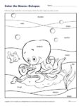 Color the Nouns: Fun Octopus Coloring Sheet for Kids