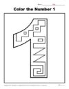 Color the Number 1