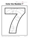 Color the Number 7 | Preschool Number Worksheet