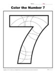 Color the Number 7 | Preschool Number Worksheet