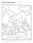 Color the Verbs: Fun Bear Coloring Sheet for Kids