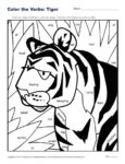 Color the Verbs: Fun Tiger Coloring Activity for Kids