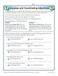Commas and Coordinating Adjectives - Free, Printable Worksheet Activities