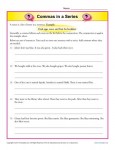 Commas in a Series - Printable Worksheet Lesson Activity