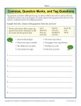 Commas, Question Marks and Tag Questions - Printable Worksheet Lesson Activity
