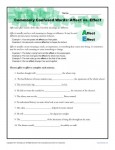 Affect vs Effect - Commonly Confused Words Practice Activity