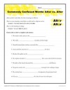 Commonly Confused Words Worksheet: Altar vs Alter