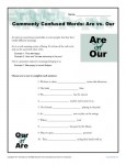 Are vs. Our - Commonly Confused Words Worksheet Activity