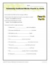 Commonly Confused Words Worksheet: Fourth vs. Forth