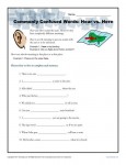 Hear vs. Here - Commonly Confused Words Worksheet Activity
