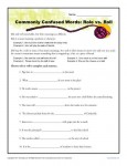 Roll vs Role - Commonly Confused Words Practice Worksheet