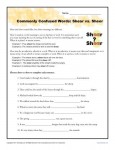 Shear vs Sheer - Commonly Confused Words Practice Worksheet