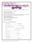 Too vs. to to vs. two - Commonly Confused Words Worksheet Activity