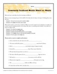 Waist vs Waste - Commonly Confused Words Practice Worksheet