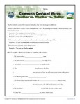 Weather vs. Whether vs. Wether - Commonly Confused Words Worksheet Activity