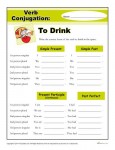 Printable Verb Conjugation Worksheet - To Drink