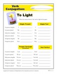 Free, Printable Verb Conjugation Activity - To Light